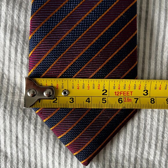 Simons Red Blue Gold Neck Tie 100% Silk - Picture 1 of 5